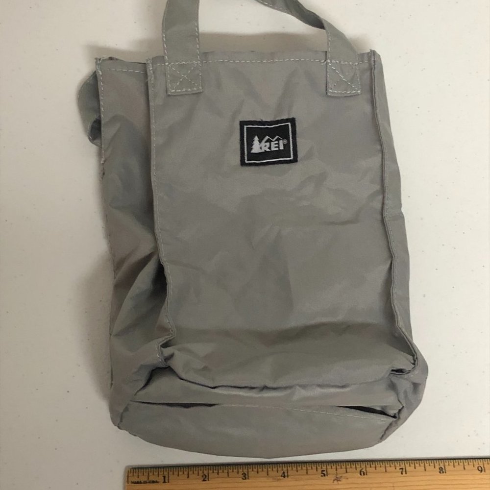 REI Packable Tote Bag Gray 11 x 6 in Vintage Camping Hiking Outdoors Co-Op - Picture 5 of 6
